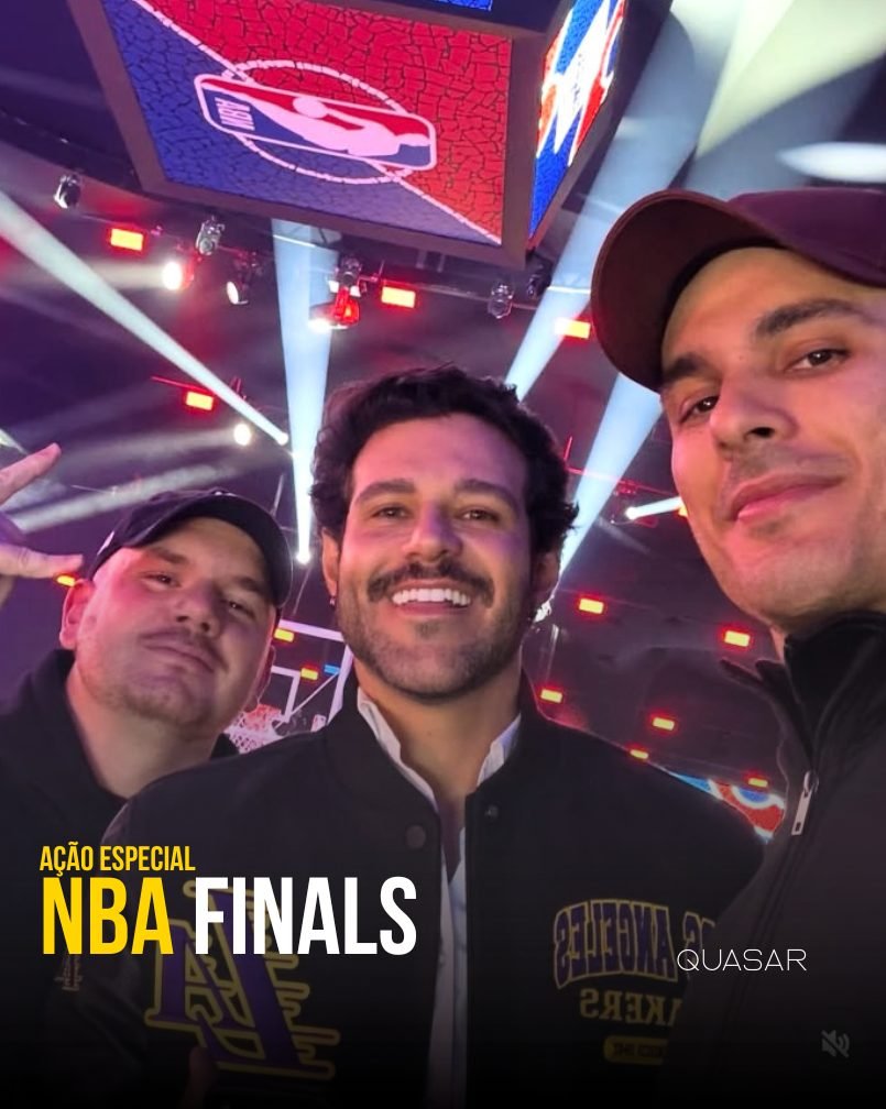 Time da Quasar Social gravando conteúdo nas finais da NBA